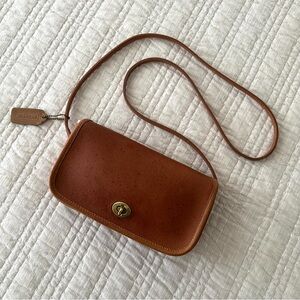 Coach Tan Leather Turnlock Crossbody Bag